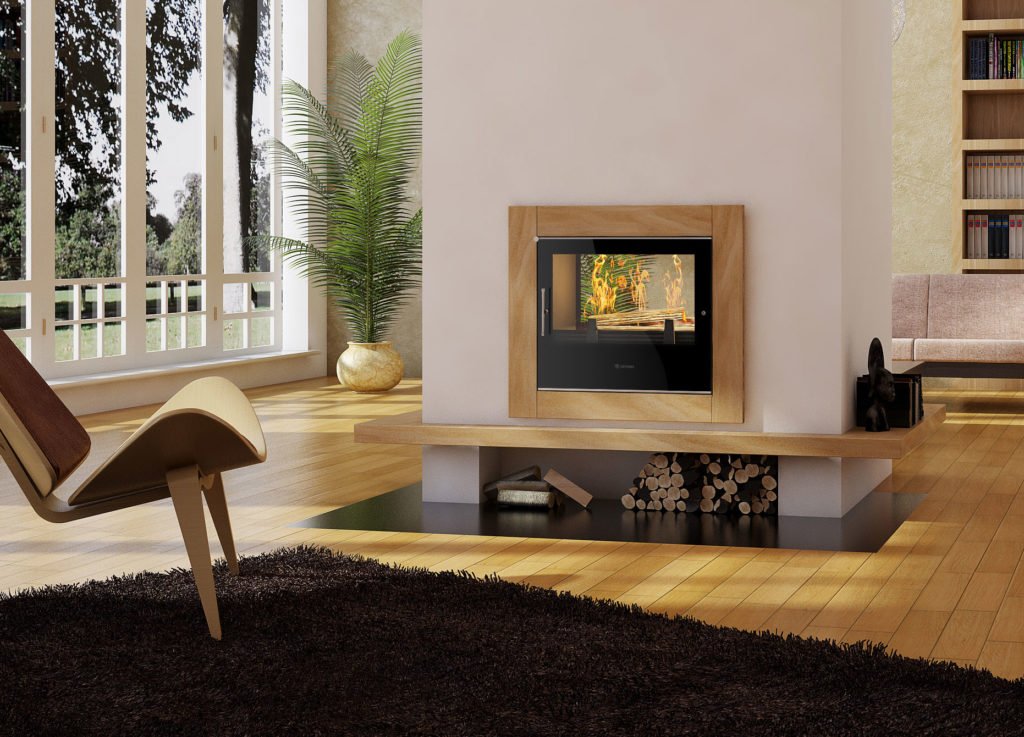 nowoczesny kominek tunelowy via a vis