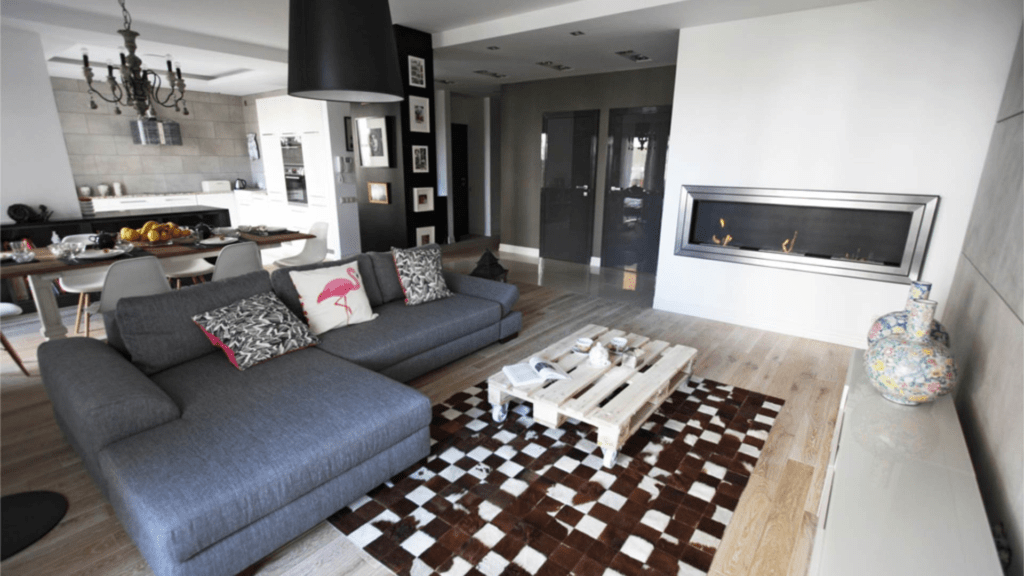 biokominek panoramiczny stal