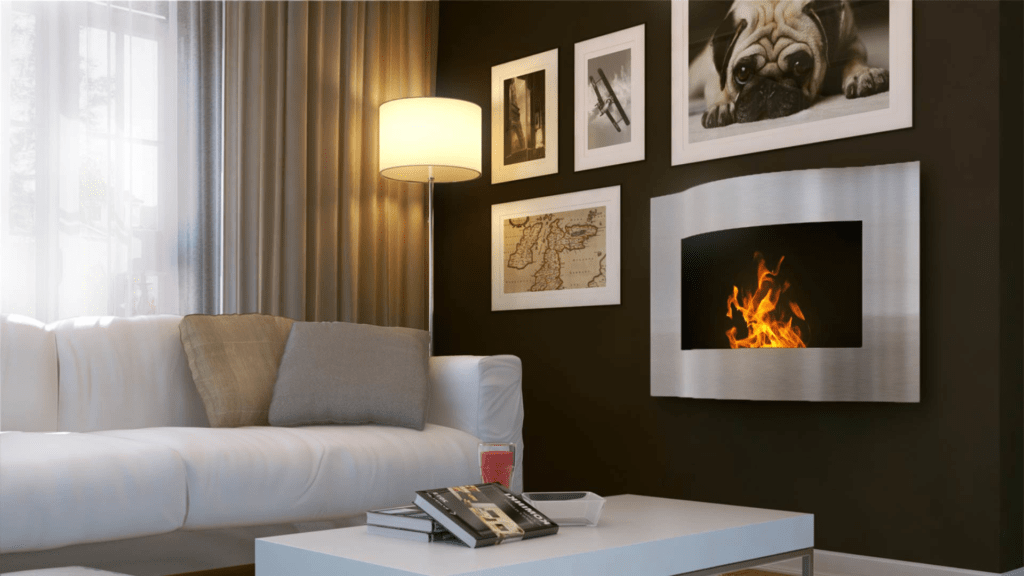 wiszacy biokominek stal