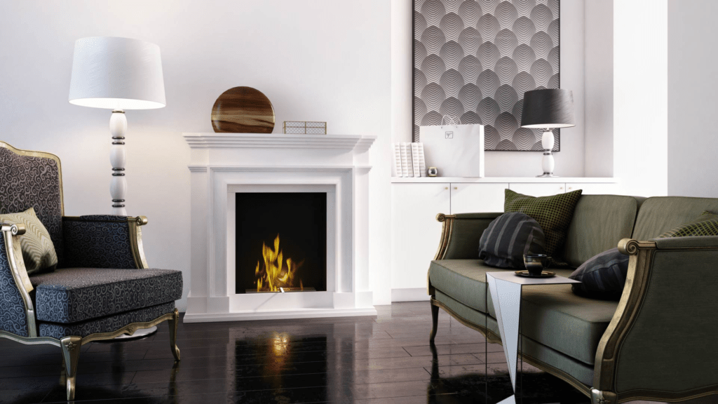 kominek nowoczesny biały biokominek