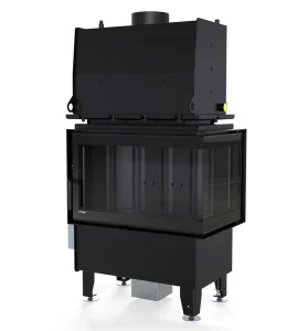 kominek z płaszczem wodnym szyba boczna Defro 