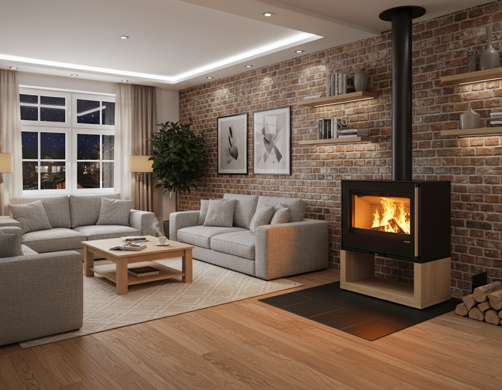 Defro Cuben S Wood w salonie