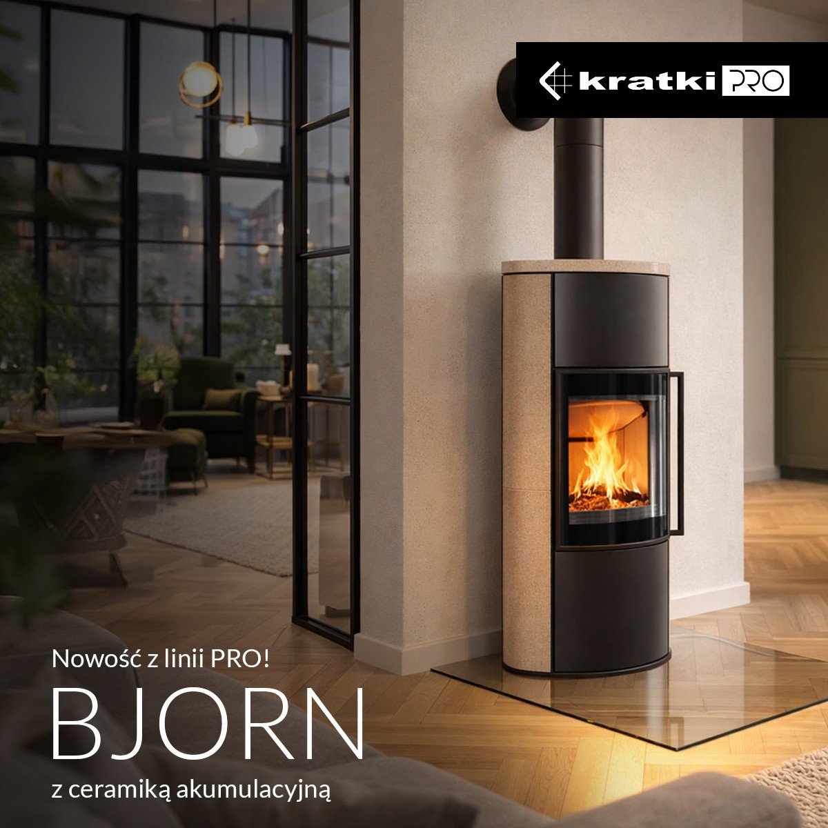 BJORN Piec Koza Kratki AKUMULACYJNY