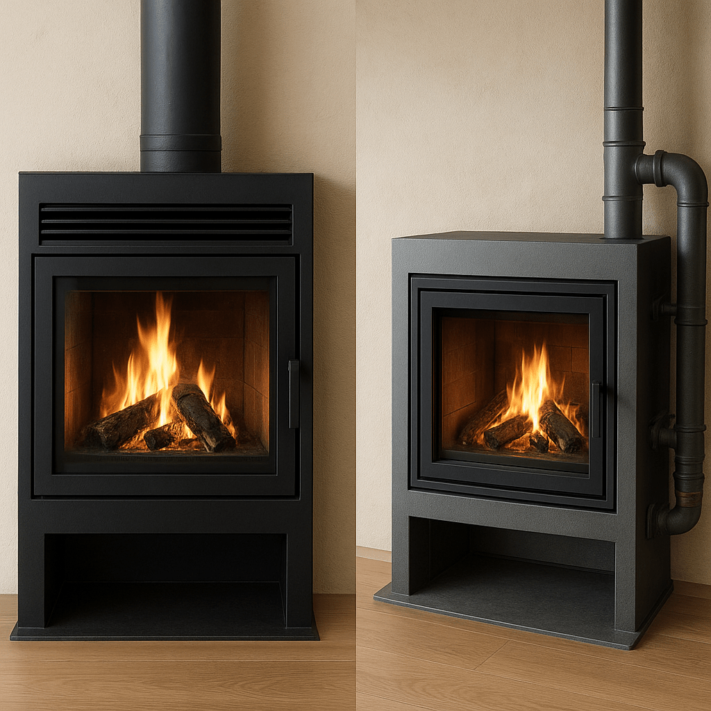 Porównanie kominków powietrznych i z płaszczem wodnym