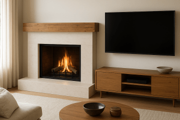 Kominki w salonie z telewizorem – jak to zorganizować