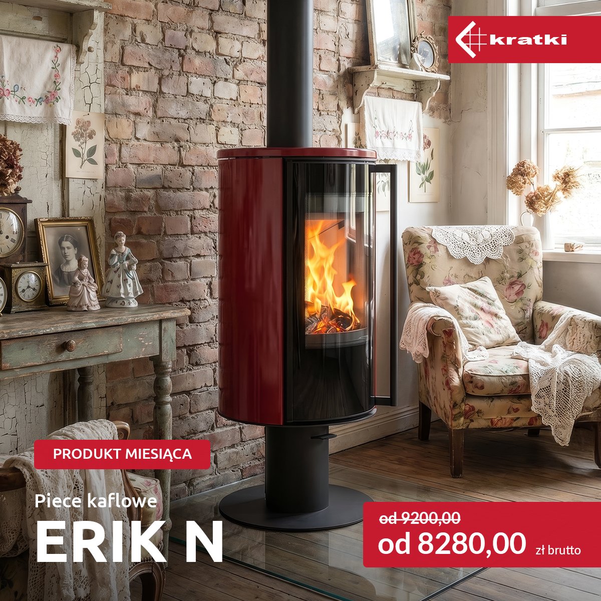 Piec ERIK na nodze KRATKI