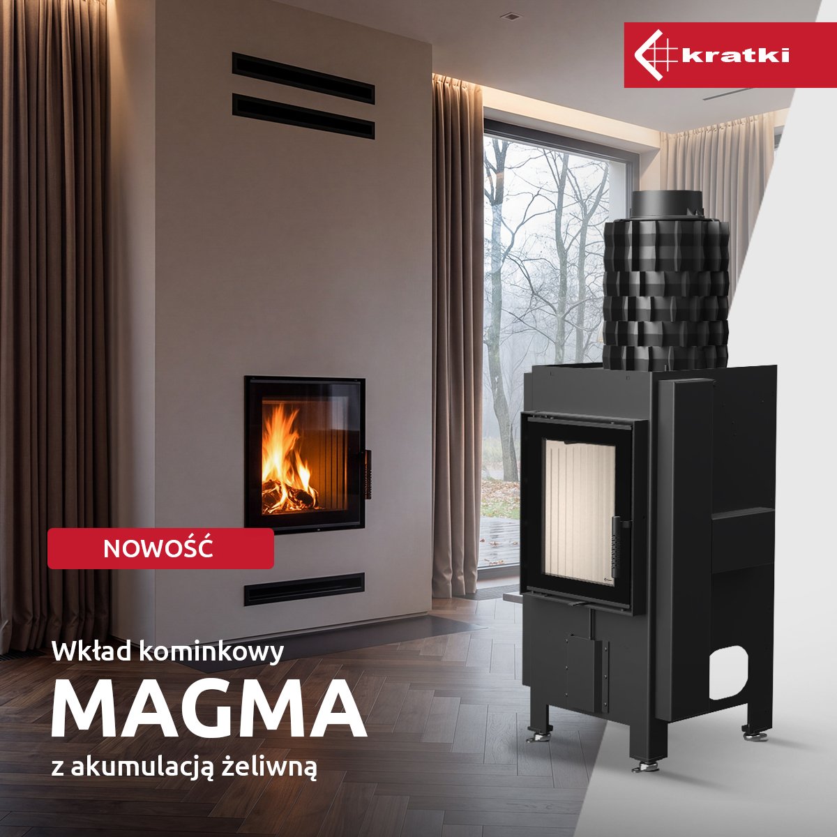 Kominek stalowy MAGMA 13 kW