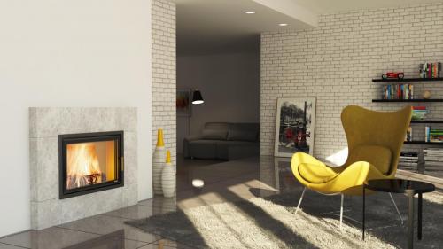 Prosty, nowoczesny kominek z wkładem kominkowym Defro Home, pomorskie, Trójmiasto kominki 